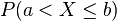 P(a < X \le b)