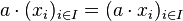 a \cdot (x_i)_{i \in I} = (a \cdot x_i)_{i \in I}