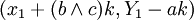 (x_1+(b \wedge c)k, Y_1-ak)