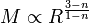 M \propto R^\frac{3 - n}{1 - n}