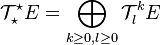 \mathcal{T}^\star_\star E = \bigoplus_{k \geq 0,l \geq 0} \mathcal{T}^k_l E