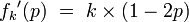{f_k}^\prime(p)\ =\ k\times (1 - 2p)