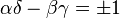 \alpha\delta-\beta\gamma=\pm 1