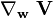 \nabla_{\mathbf w} \ \mathbf V