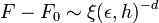 F-F_0 \sim \xi(\epsilon,h)^{-d}~