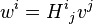 w^i = {H^i}_j v^j  \,