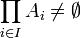 \prod_{i\in I} A_i \ne \empty