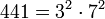441 = 3^2 \cdot  7^2