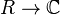 R \to \mathbb{C}