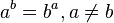 a^b = b^a, a\neq b