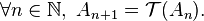 \forall n \in \N,\ A_{n+1} = \mathcal{T}(A_n).