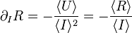 \partial_I R = - \frac{\langle U \rangle}{\langle I \rangle^2} = - \frac{\langle R \rangle}{\langle I \rangle}