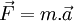 \ \vec F = m. \vec a 