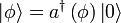 \left|\phi\right\rangle=a^\dagger\left(\phi\right)\left|0\right\rangle