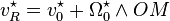 v_R^\star=v_0^\star+\Omega_0^\star\wedge OM