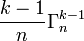 \frac{k-1}{n}\Gamma_n^{k-1}