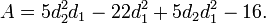 A=5d_2^2d_1-22d_1^2+5d_2d_1^2-16.