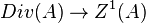Div(A)\to  Z^1(A)