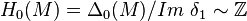 H_0(M)=\Delta_0(M)/Im\ \delta_1 \sim \Z