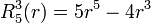  R^3_5(r) = 5r^5 - 4r^3 \,