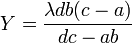 \quad Y=\frac{\lambda db(c-a)}{ dc-ab}