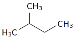 Formule brute et représentation 3D de l'isopentane