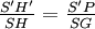 \tfrac{S'H'}{SH} = \tfrac{S'P}{SG}