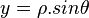 y = \rho.sin \theta \,