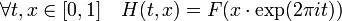 \forall t,x \in [0,1]\quad H(t,x)=F\big(x\cdot\exp(2\pi i t)\big)