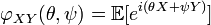 \varphi_{XY} (\theta,\psi) = \mathbb{E}[e^{i(\theta X + \psi Y)}]