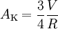 A_{\rm K} = \frac{3}{4} \frac{V}{R}