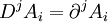 D^j A_i = \partial^j A_i 