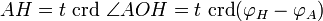 AH = t\ \mbox{crd}\ \angle AOH = t\ \mbox{crd}(\varphi_H - \varphi_A)