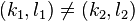 (k_1,l_1) \neq (k_2,l_2)