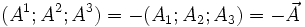  (A^1;A^2;A^3) = - (A_1;A_2;A_3) = - \vec{A}