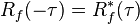 R_f(-\tau) = R_f^*(\tau)\,