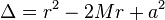 \Delta=r^2-2Mr+a^2 \