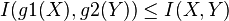 I(g1(X),g2(Y)) \le I(X,Y)