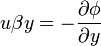 u \beta y = -\frac{\partial \phi}{\partial y}