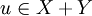 u \in X+Y