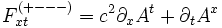 F^{(+---)}_{xt} = c^2 \partial_x A^t + \partial_t A^x