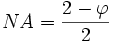 NA={2-\varphi \over 2}