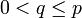 0<q\le p
