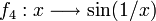 f_4 : x \longrightarrow \sin(1/x)