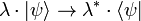 \lambda \cdot | \psi \rangle \rightarrow \lambda^* \cdot \langle \psi |