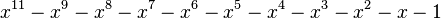 x^{11}-x^9-x^8-x^7-x^6-x^5-x^4-x^3-x^2-x-1\,