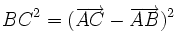 BC^2 = (\overrightarrow{AC} - \overrightarrow{AB} )^2