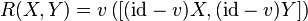 R(X,Y) = v\left([(\mathrm{id} - v)X,(\mathrm{id} - v)Y]\right)