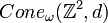 Cone_\omega(\mathbb Z^2, d)