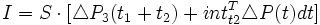 I=S\cdot[\triangle P_3(t_1+t_2)+int_{t2}^{T}\triangle P(t)dt]